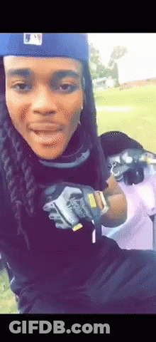 Young Boy In Blue Puma Shirt Thumbs Up GIF