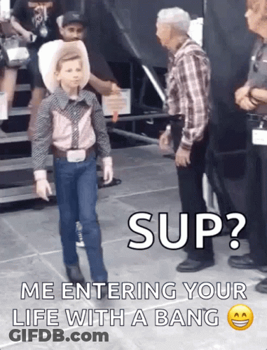 Young Boy In Cowboy Outfit Man In Plaid Saying Sup GIF