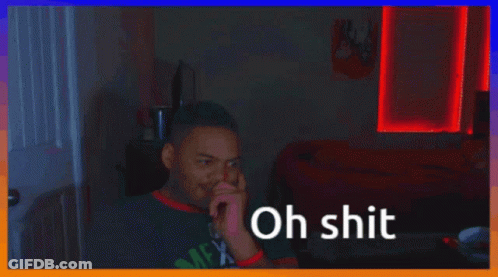 Young Boy In Dark Room Saying Oh Shit GIF