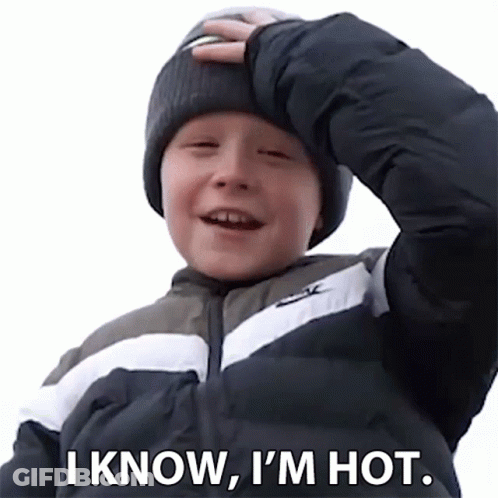 Young Boy In Nike Jacket Says I Know I'm Hot GIF