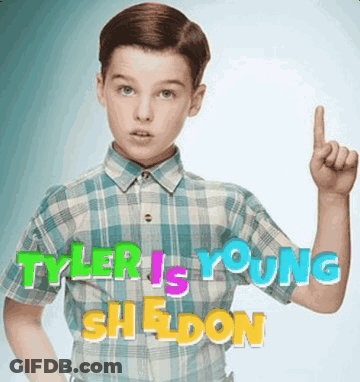 Young Boy In Plaid Shirt Pointing Up GIF