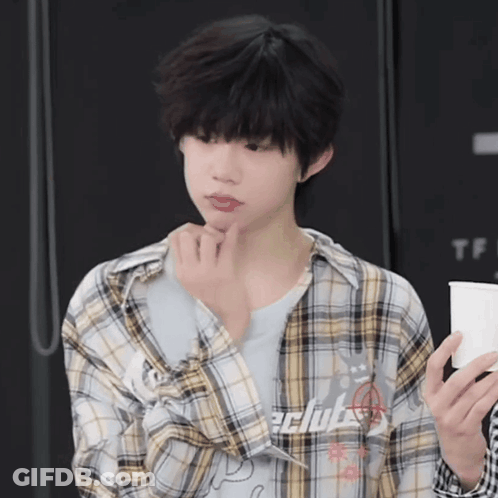 Young Boy In Plaid Shirt Saying Clubs GIF
