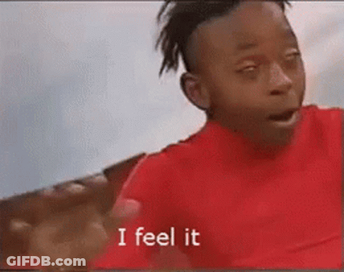 Young Boy In Red Shirt Making Funny Face Saying I Feel It GIF