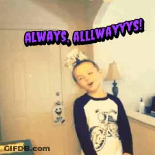Young Boy In Shirt Saying Always Alllwayyys GIF