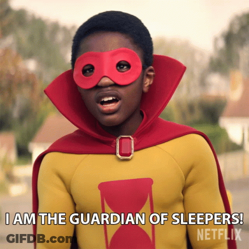 Young Boy In Superhero Costume Says I Am The Guardian Of Sleepers GIF