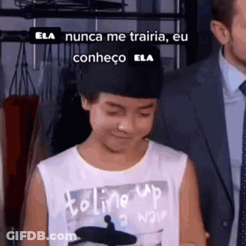 Young Boy In White Tank Top Toline Up GIF