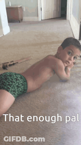 Young Boy Laying On Floor Saying That Enough Pat GIF