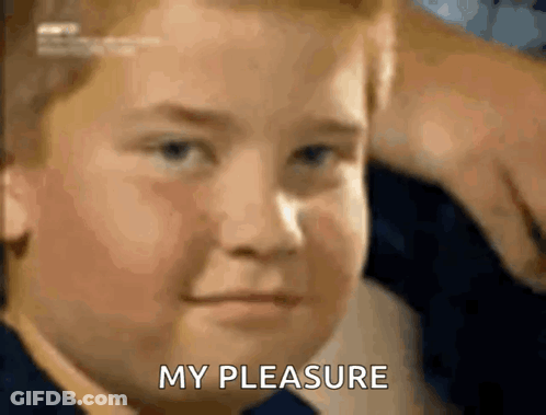 Young Boy Making Funny Face Saying My Pleasure GIF