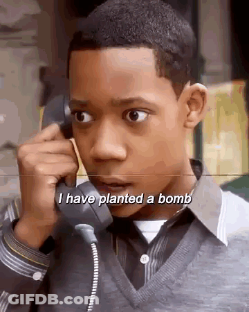 Young Boy On Cell Phone Saying I Have Planted A Bomb GIF