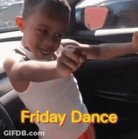 Young Boy Pointing Friday Dance GIF