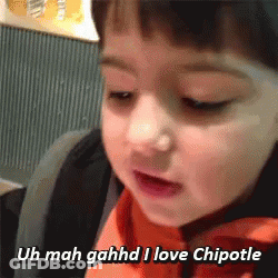 Young Boy Saying I Love Chipotle GIF