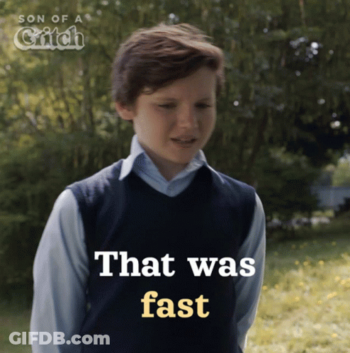 Young Boy Saying That Was Fast GIF