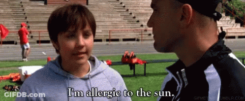 Young Boy Says I'm Allergic To The Sun GIF