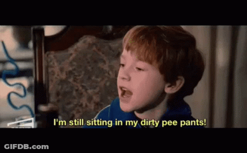 Young Boy Says I'm Still Sitting In Dirty Pee Pants GIF