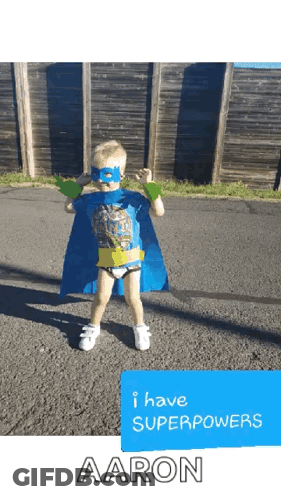 Young Boy Superhero Aaron GIF