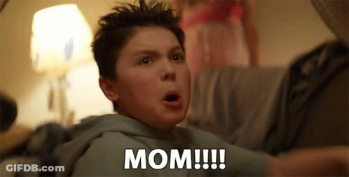 Young Boy Surprised And Screaming Mom GIF