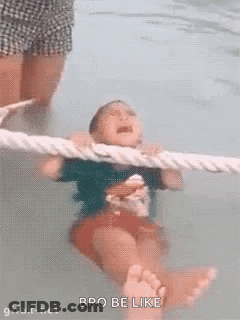 Young Boy Swimming In Pool Crying GIF