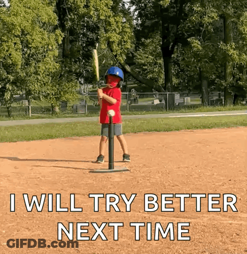 Young Boy Swinging Bat At Baseball On Tee GIF
