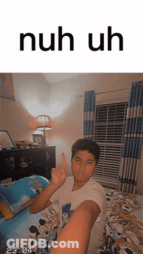 Young Boy Taking Selfie Saying Nuh Uh GIF