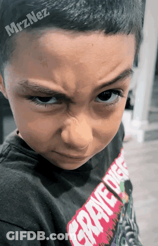 Young Boy Wearing Grave Digger Shirt GIF