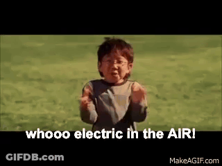 Young Boy With Hands Up Saying Whooo Electric In The Air GIF