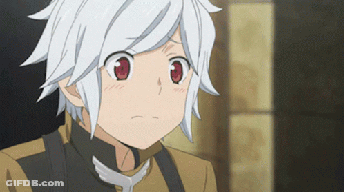 Young Boy With White Hair And Red Eyes Making Sad Face GIF