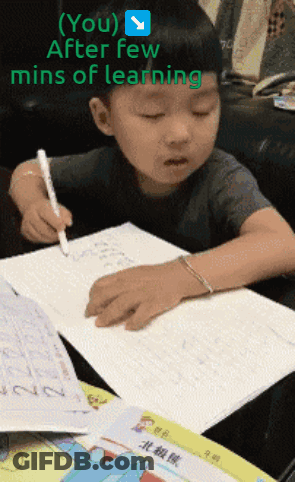 Young Boy Writing You After Few Mins Of Learning GIF