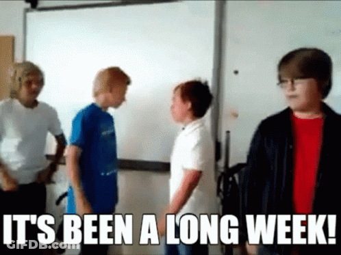 Young Boys In Classroom It's Been A Long Week GIF