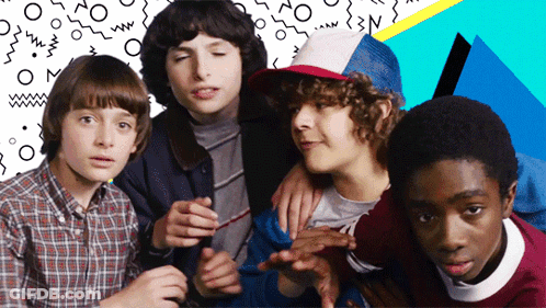 Young Boys Posing In Dustin Hopper Hat GIF