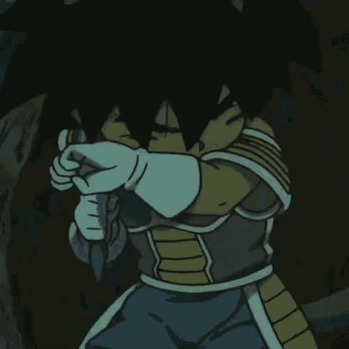 Young Broly Rubs Face GIF