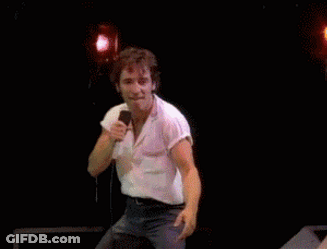 Young Bruce Springsteen Singing And Dancing GIF