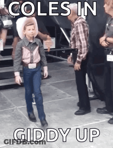 Young Cowboy Boy Walking On Stage GIF