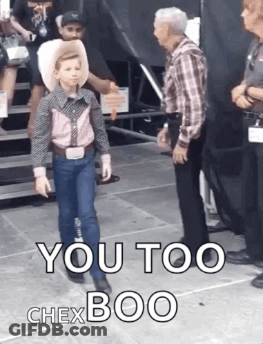 Young Cowboy Telling Man You Too Chex Boo GIF