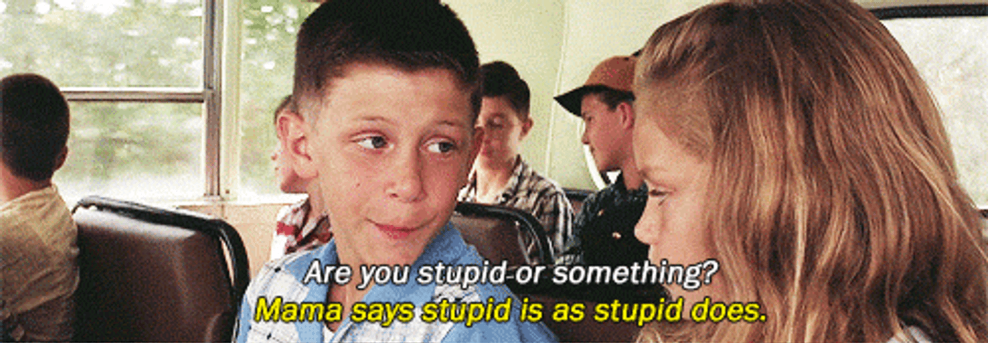 Young Forrest Saying Stupid Is As Stupid Does GIF