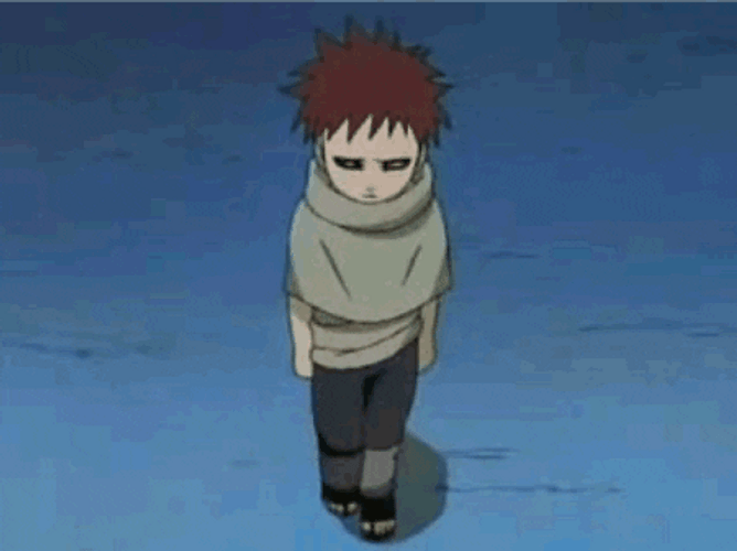 Young Gaara Walking Alone GIF