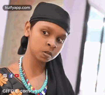 Young Girl In Black Headband Making Funny Face GIF