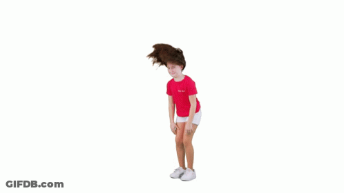 Young Girl In Pink Shirt And White Shorts Jumping GIF