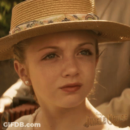 Young Girl In Straw Hat With Jungle Cruise GIF