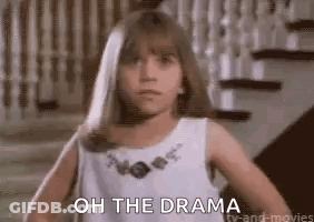 Young Girl In White Dress Says Oh The Drama GIF