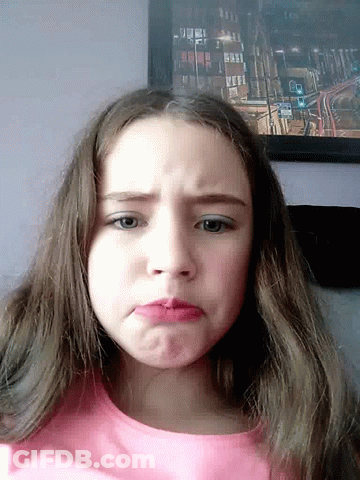 Young Girl Making Funny Face With Mouth Open GIF