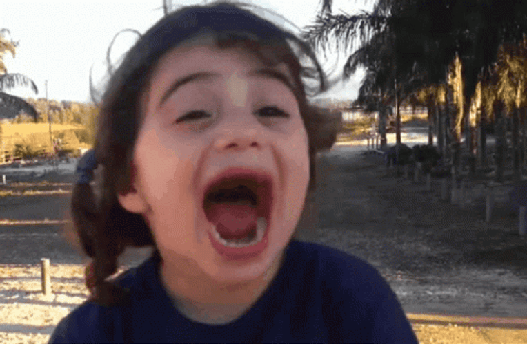 Young Girl Shout Of Excitement GIF