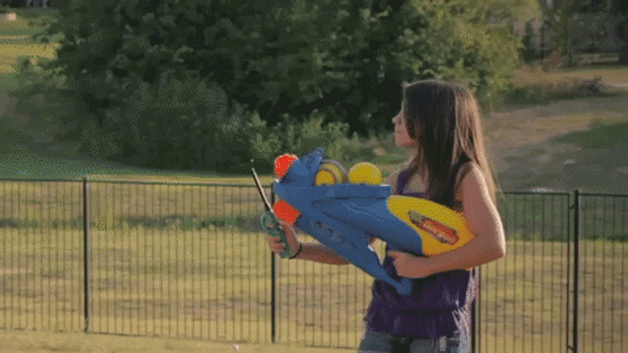 Young Girl Using Flamethrower GIF