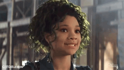 Young Girl With Curly Green Hair Smiling GIF