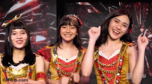Young Girls Posing One In Gold Top GIF