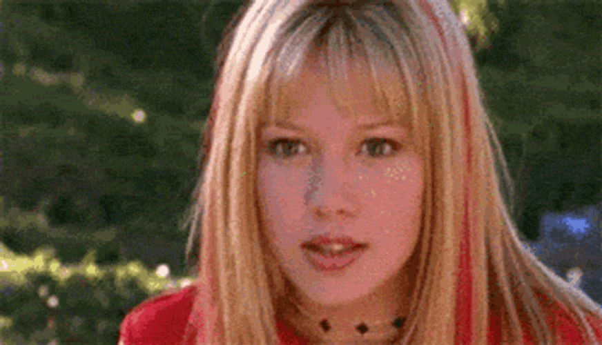 Young Hilary Duff Awkward Smile GIF