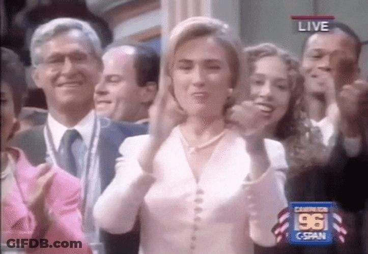 Young Hillary Clinton Clapping GIF