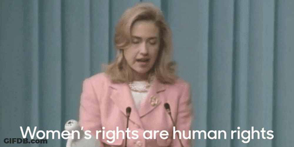 Young Hillary Clinton Speaking On The Microphone GIF