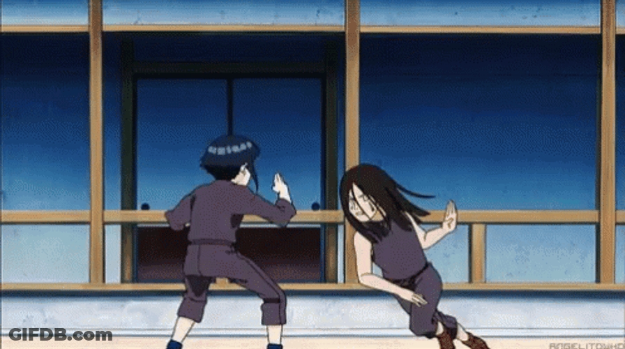 Young Hinata Hyuga Fight Scene GIF
