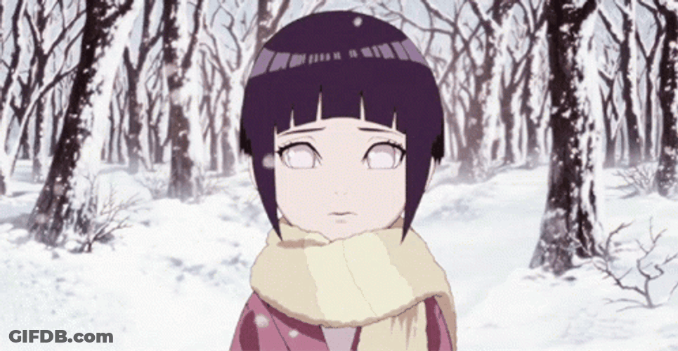 Young Hinata Hyuga In Winter GIF