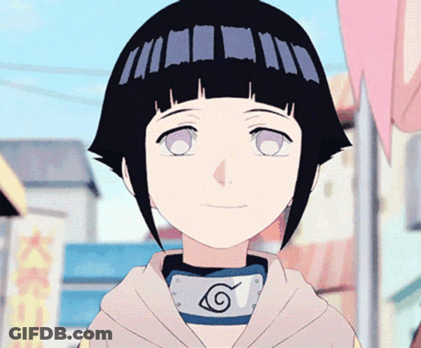 Young Hinata Hyuga Smiling Wide GIF